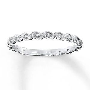 14k White Gold Diamond Anniversary/Wedding Band Ring